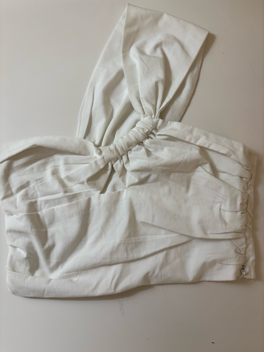 White Knotted one shoulder top